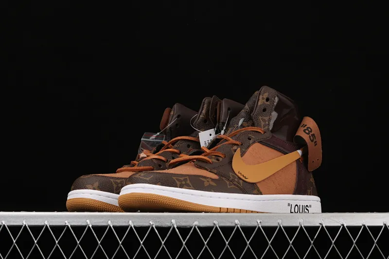 All Categories Air Jordan Jordan Series Basketball Shoes Air Jordan 1 High Air Jordan 1 AJ1 Joe 1 Donkey Brand Co-branded Customized Model #With Presbyopia Suitcase Made of Leather Exclusive Logo Covered Shoe Body Very High Style
